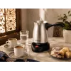Brock ECP 105 elektrinė turkiška kavos virimo mašinėlė, 300 ml, 800 W, juoda ir nerūdijantis plienas, 4 puodeliai, belaidė su 360° pagrindu