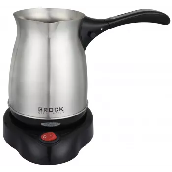 Brock ECP 105 elektrinė turkiška kavos virimo mašinėlė, 300 ml, 800 W, juoda ir nerūdijantis plienas, 4 puodeliai, belaidė su 360° pagrindu