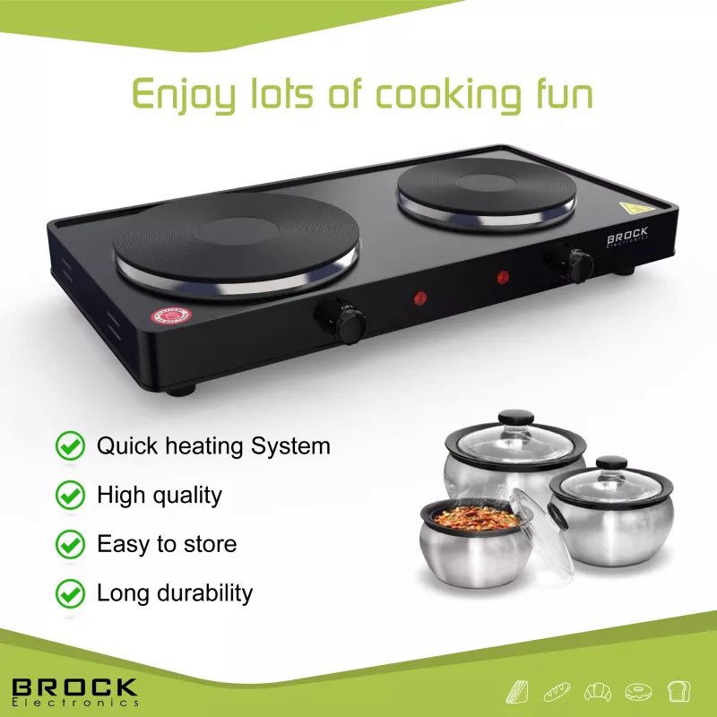 Brock EP 200 BK elektrinis virdulys – 1,7 l, 2200 W, dvigubos sienelės, juodas