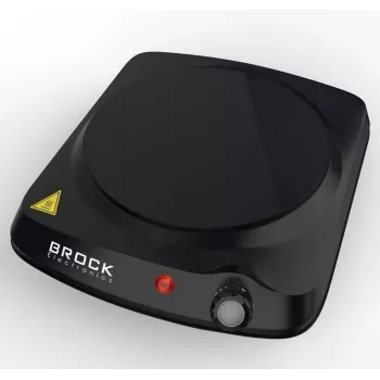 Brock HPI 3001 BK 1500W vieno kaitvietės elektrinė viryklė su ketaus plokšte ir reguliuojamu termostatu, juoda