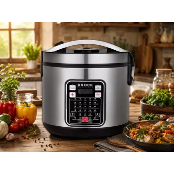 Brock MC 3203 multicooker 5L 900W juodas/plieninis