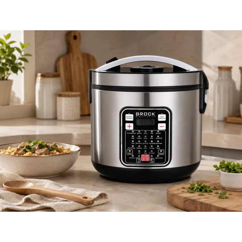Brock MC 3203 multicooker 5L 900W juodas/plieninis