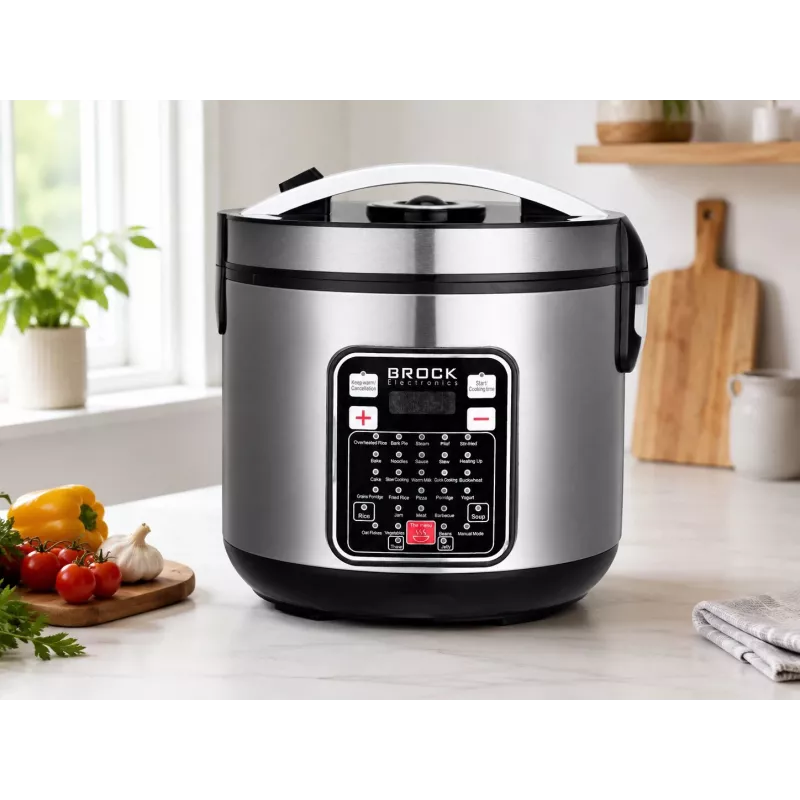 Brock MC 3203 multicooker 5L 900W juodas/plieninis