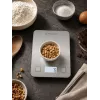 Brock SKS 1009 skaitmeninės virtuvinės svarstyklės su LED ekranu, 5 kg talpa, 1 g tikslumu, grūdinto stiklo platforma, juodos