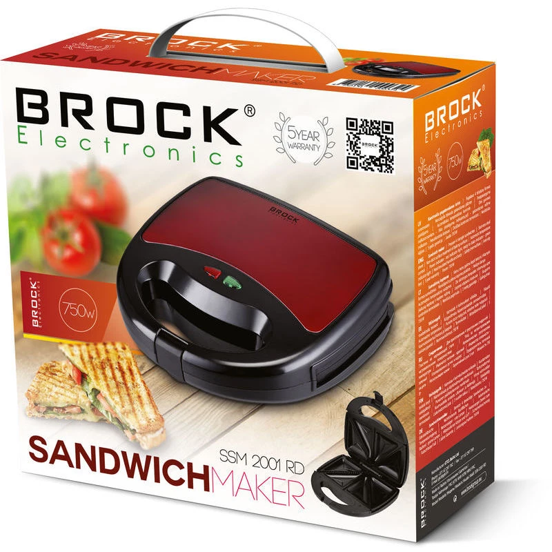 Brock SSM 2001 RD sumuštinių keptuvė 750W raudona