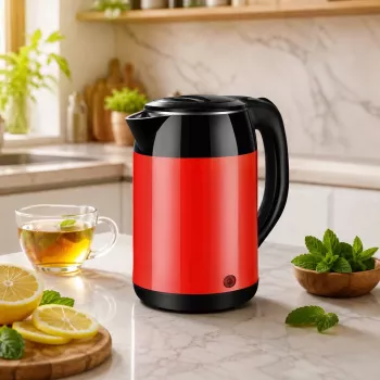 Brock WK 5522 RD elektrinis virdulys 1,8 l, 1500 W, juodas/raudonas, su 360° pagrindu