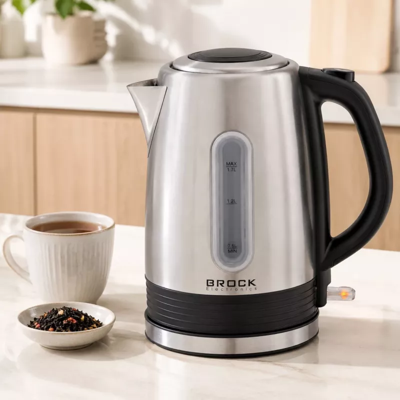 Brock WK 9903 SS elektrinis virdulys 1,7 l 2200 W juodas / nerūdijančio plieno su 360° pagrindu