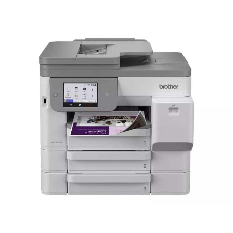 Brother MFC-J5117DW A3 spalvotas rašalinis daugiafunkcis įrenginys su spausdinimo, kopijavimo, skenavimo, faksu, dvipusiu spausdinimu, Wi-Fi, Ethernet, USB, 250 lapų dėklu, 50 lapų ADF, jutikliniu ekranu, baltas