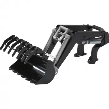 BRUDER Front Loader Attachment for 3000 Series Tractor, 1:16 Scale, Yellow/Black