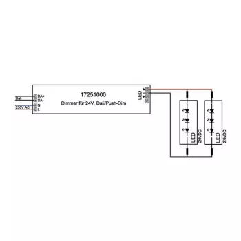 Brumberg 17251000 LED tvarkyklė DALI stačiakampė balta 80W 230V 24V