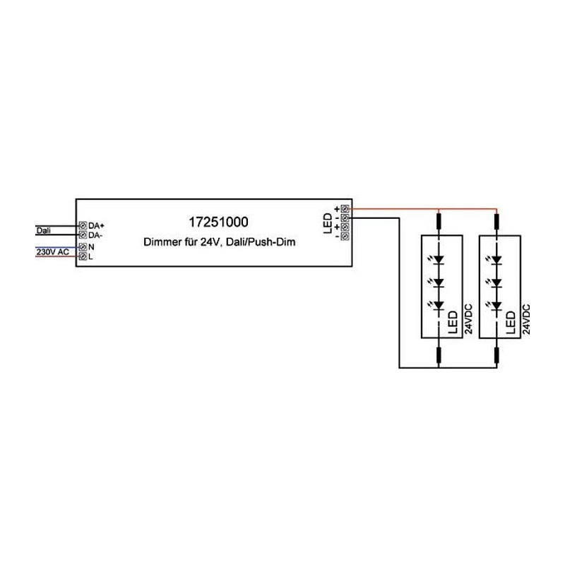 Brumberg 17251000 LED tvarkyklė DALI stačiakampė balta 80W 230V 24V