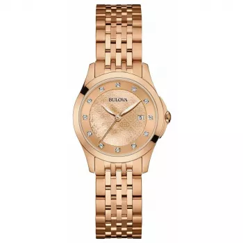 Bulova Classic Women's Watch 97S112 27mm Gold-Tone Stainless Steel White Mother-of-Pearl Dial