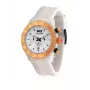 BULTACO H1PW43C-CW1 Moteriškas analoginis kvarcinis laikrodis 43 mm, baltas odinis dirželis
