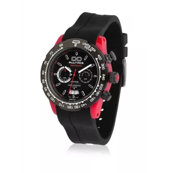 BULTACO MAN H1PR43C-CB1 43mm analoginis kvarcinis laikrodis, juodas odinis dirželis