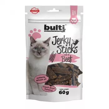 BULTI Jerky Sticks Rich in Beef skanėstai katėms 60g