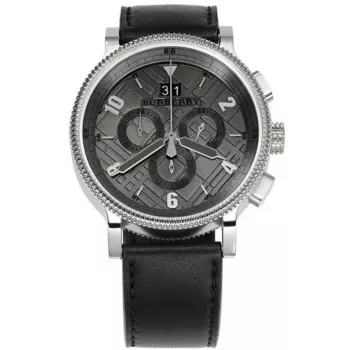 Burberry BU7683 Endurance vyrų šveicariškas kvarcinis chronografinis laikrodis 42 mm juoda guma