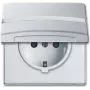 Busch-Jaeger 2064-0-0300 Schuko kištukinis lizdas, 2P+E, 16A, 250V, IP44, sidabrinis