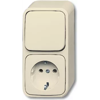 BUSCH-JAEGER Duro 2000 AP Schuko kištukinis lizdas, paviršinio montavimo, 1 vietos, alpinės baltos spalvos