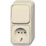 BUSCH-JAEGER Duro 2000 AP Schuko kištukinis lizdas, paviršinio montavimo, 1 vietos, alpinės baltos spalvos