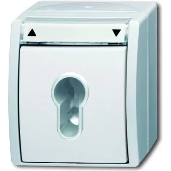 Busch-Jaeger Ocean 2712 SLW-54 paviršinio montavimo SCHUKO kištukinis lizdas, IP44, baltas 2CKA001101A0924