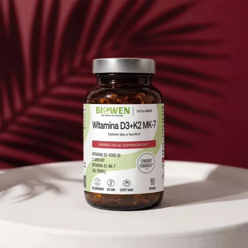 BWN BIOWEN Vitamins D3 + K2 MK-7 maisto papildas – 90 kapsulių