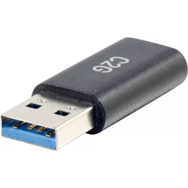 C2G USB C į USB adapteris – SuperSpeed USB adapteris – 5Gbps – USB-C lizdas į USB-A kištuką – USB 3.0 – Lietas – Juodas
