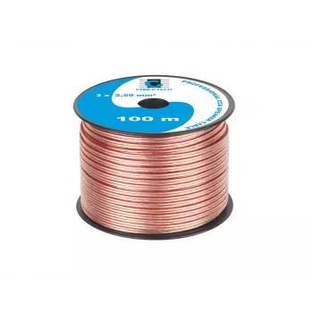 CABLETECH CCA 2.5mm garsiakalbių kabelis 100m permatomas