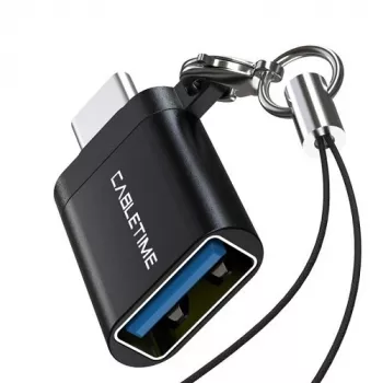 CABLETIME USB-C į USB-A OTG adapteris, USB 3.0 5Gbps, Space Gray aliuminis