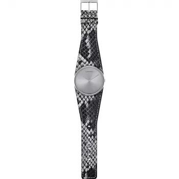 CALVIN KLEIN K5V231Q4 Moteriškas laikrodis 39mm Kvarcinis Nerūdijančio plieno Rožinio aukso PVD Oda Juoda