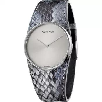 CALVIN KLEIN K5V231Q4 Moteriškas laikrodis 39mm Kvarcinis Nerūdijančio plieno Rožinio aukso PVD Oda Juoda