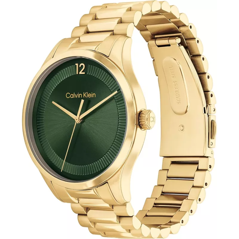 Calvin Klein vyriškas laikrodis 25200229 40mm sidabrinis nerūdijantis plienas juoda oda