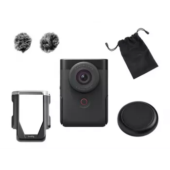 Canon PowerShot V10 juodos spalvos vlogų rinkinys 4K UHD 1 colio CMOS kamera su mini trikojės rankena
