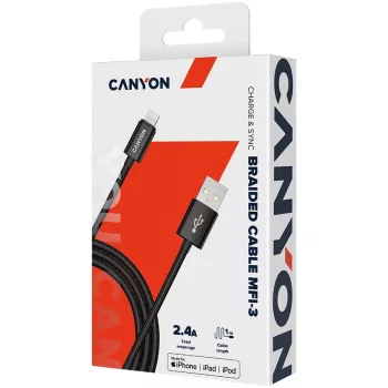 Canyon Charge & Sync MFI kabelis 1 m juodas