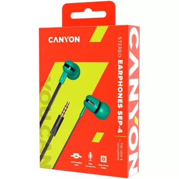 Canyon SEP-4 Stereo ausinės su mikrofonu, plokščias 1,2 m laidas