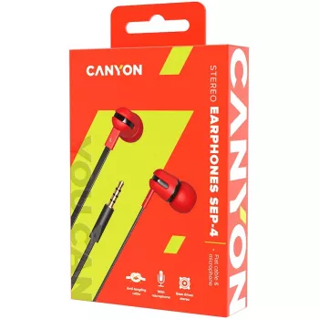 Canyon SEP-4 Stereo ausinės su mikrofonu 3,5 mm Raudona