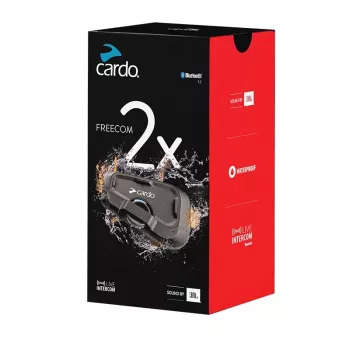 Cardo FRC2X103 Motociklo Bluetooth Intercom 2 kanalai 800 m Juoda