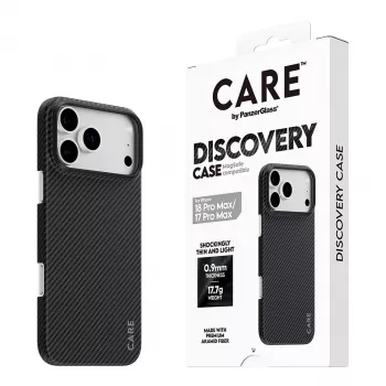 CARE by PanzerGlass Discovery dėklas su MagSafe, skirtas iPhone 17 Pro Max - permatomas