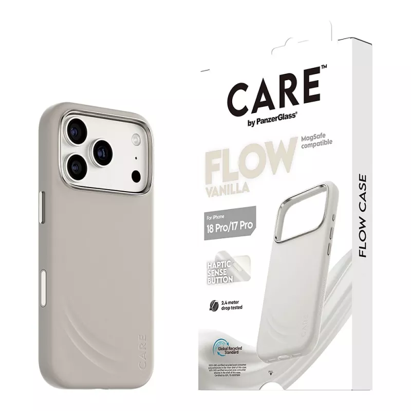 CARE by PanzerGlass Flow Case Vanilla su MagSafe, skirtas iPhone 17 Pro