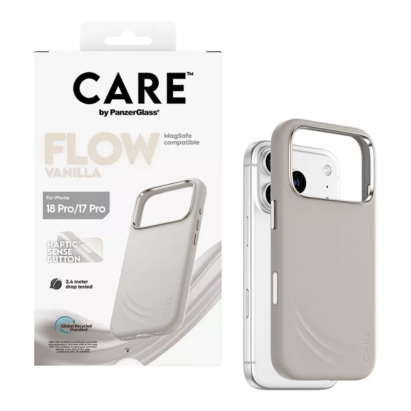 CARE by PanzerGlass Flow Case Vanilla su MagSafe, skirtas iPhone 17 Pro
