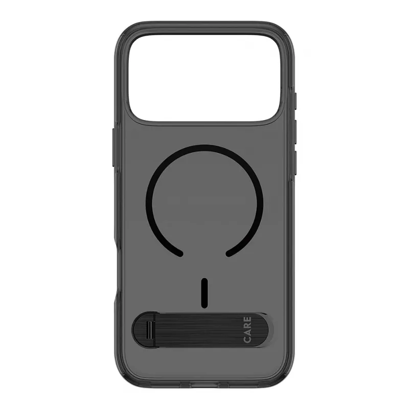 CARE by PanzerGlass Kickstand dėklas Smokey su juodu MagSafe, skirtas iPhone 17 Pro Max