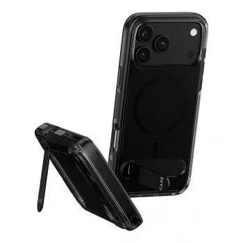 CARE by PanzerGlass Kickstand dėklas Smokey su juodu MagSafe, skirtas iPhone 17 Pro Max