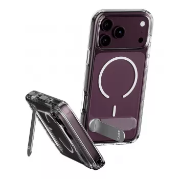 CARE by PanzerGlass Kickstand Case permatomas su baltu MagSafe skirtu iPhone 17 Pro