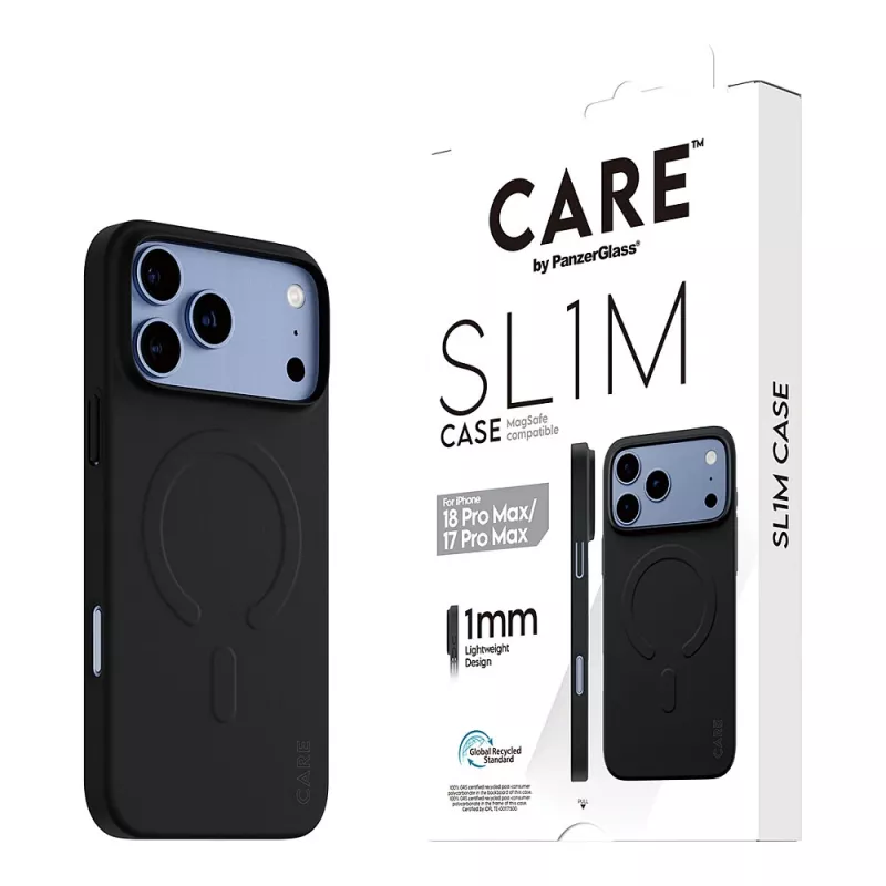 CARE by PanzerGlass SL1M dėklas juodas su MagSafe, skirtas iPhone 17 Pro Max