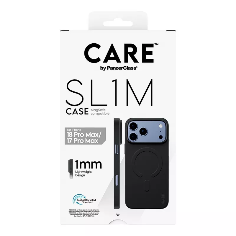 CARE by PanzerGlass SL1M dėklas juodas su MagSafe, skirtas iPhone 17 Pro Max
