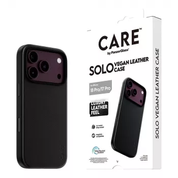 CARE by PanzerGlass Solo vegano odos dėklas juodas su MagSafe, skirtas iPhone 17 Pro