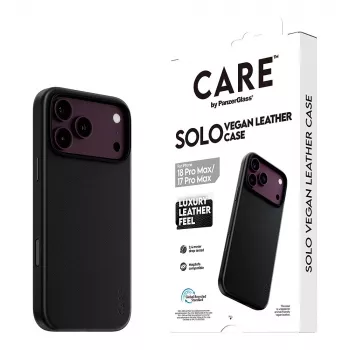 CARE by PanzerGlass Solo vegano odos dėklas su MagSafe, skirtas iPhone 17 Pro Max - juodas