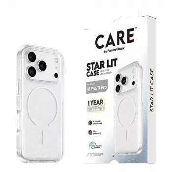 CARE by PanzerGlass Star Lit dėklas su MagSafe, skirtas iPhone 17 Pro – permatomas