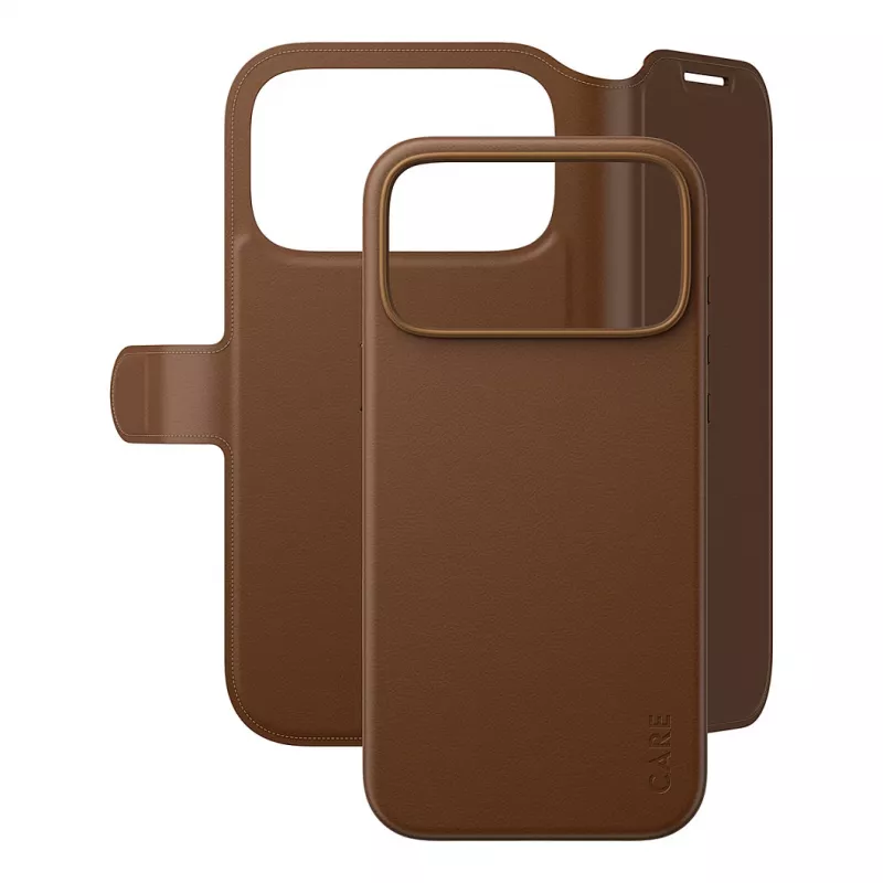 CARE by PanzerGlass Tango 2-in-1 dėklas su pinigine, rudas, su MagSafe, iPhone 17 Pro Max