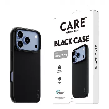 CARE by PanzerGlass TPU dėklas, juodas, iPhone 17 Pro