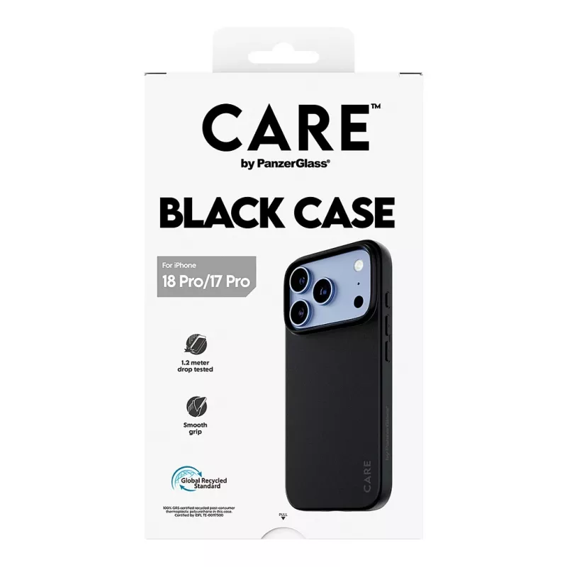 CARE by PanzerGlass TPU dėklas, juodas, iPhone 17 Pro